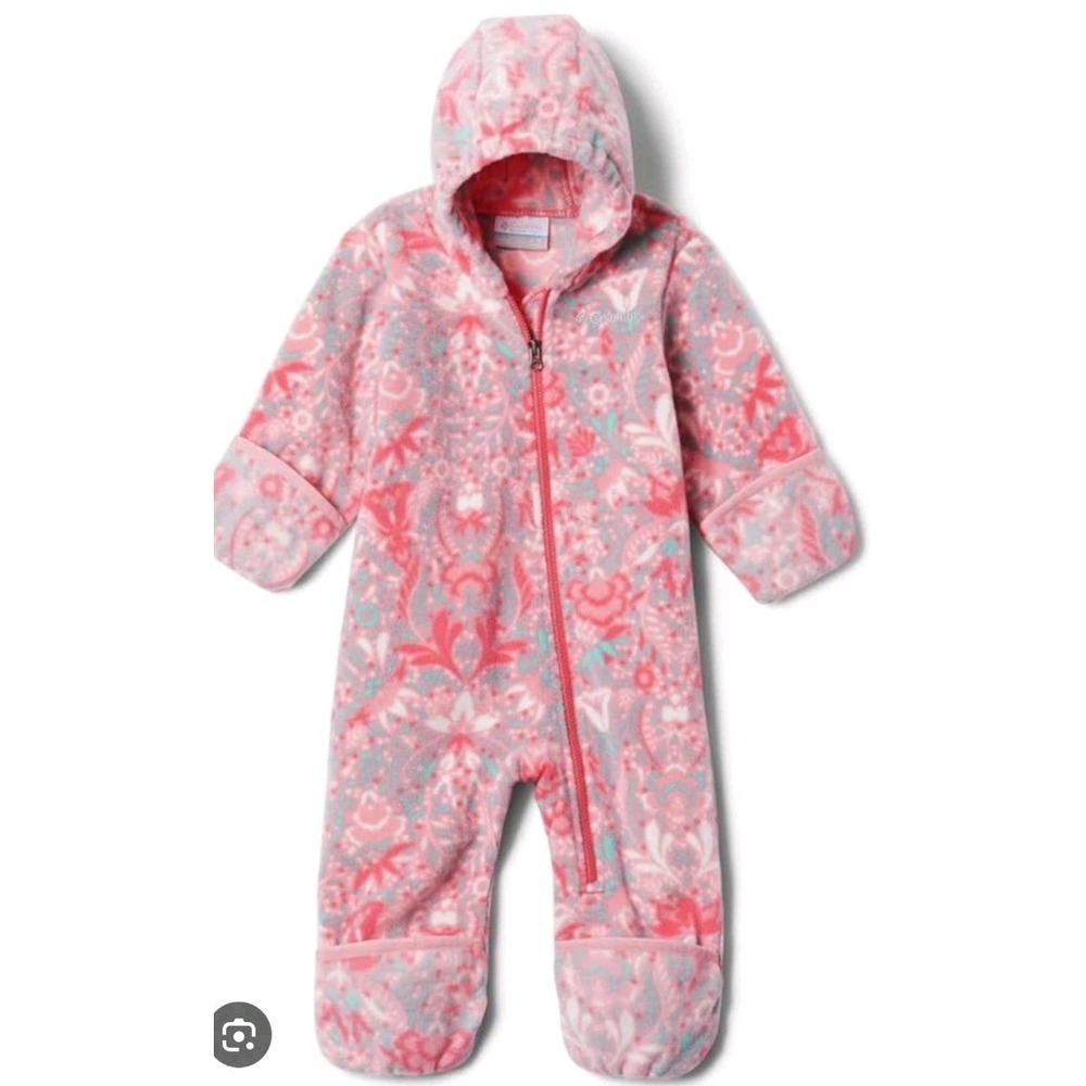 Columbia Snowtop II Bunting 12-18 Months Fleece Snowsuit Pink Floral One Piece